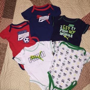 Bundle of 5 Puma 6-9 month onesies